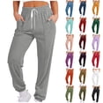 thumbnail image 1 of Yeaiivve Womens Fleece Sweatpants Drawstring Casual Joggers Solid Athletic Pants with Pockets Purple M, 1 of 7