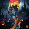 thumbnail image 1 of Yeaiivve Womens Halloween Print Tights Vintage House Bat Graphic Capri Legging High Waist Workout Leggings Buttery Soft Cozy Slim Fit Yoga Pants 3XL, 1 of 8