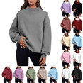 thumbnail image 1 of Yeaiivve Womens Oversized Sweatshirts Solid Color Mock Neck Pullover Long Sleeve Wide Collar Tops Loose Fit Workout Athletic Sweatshirt for Women White,S, 1 of 9