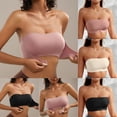 thumbnail image 1 of Yeaiivve Womens Strapless Bandeau Bra Front Closure Padded Tube Top Seamless Bandeau No Show Comfort Lift Lingerie Black,L, 1 of 6
