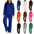 thumbnail image 1 of Yeaiivve Womens Tracksuit 2 Piece Solid Sweatsuit Sets Long Sleeve Crewneck Sweatshirt and Sweatpants Jogging Matching Set Casual Sports Outfits Orange S, 1 of 8