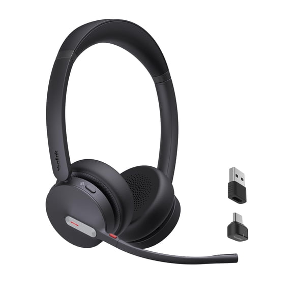 Yealink BH70 UC Wireless Bluetooth Headset with Microphone for Work, up to 35h Talking Battery, Teams UC Compatible Headsets for Computer Mobile, 147g Lightweight Headphone for Open Office 50m Range