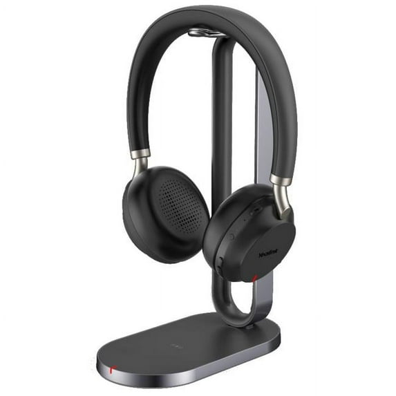 Yealink BH72 with Charging Stand - Headset system - on-ear - Bluetooth - wireless - USB-C via Bluetooth adapter - noise isolating - black - Certified for Microsoft Teams