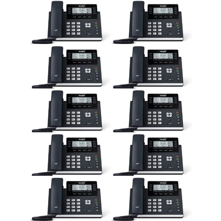 Yealink SIP-T43U IP Phone [10 Pack] 12 VoIP Accounts. 3.7-Inch Graphical Display. Dual USB 2.0, Dual-Port Gigabit Ethernet, 802.3af PoE, Power Adapter Not Included (SIP-T43U)