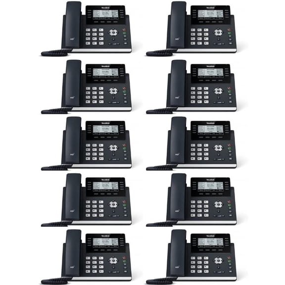 Yealink SIP-T43U IP Phone [10 Pack] 12 VoIP Accounts. 3.7-Inch Graphical Display. Dual USB 2.0, Dual-Port Gigabit Ethernet, 802.3af PoE, Power Adapter Not Included (SIP-T43U)