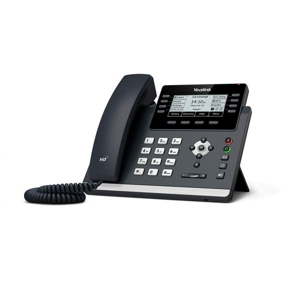 Yealink SIP-T43U IP Phone, Corded, Corded, Wall Mountable, Classic Gray