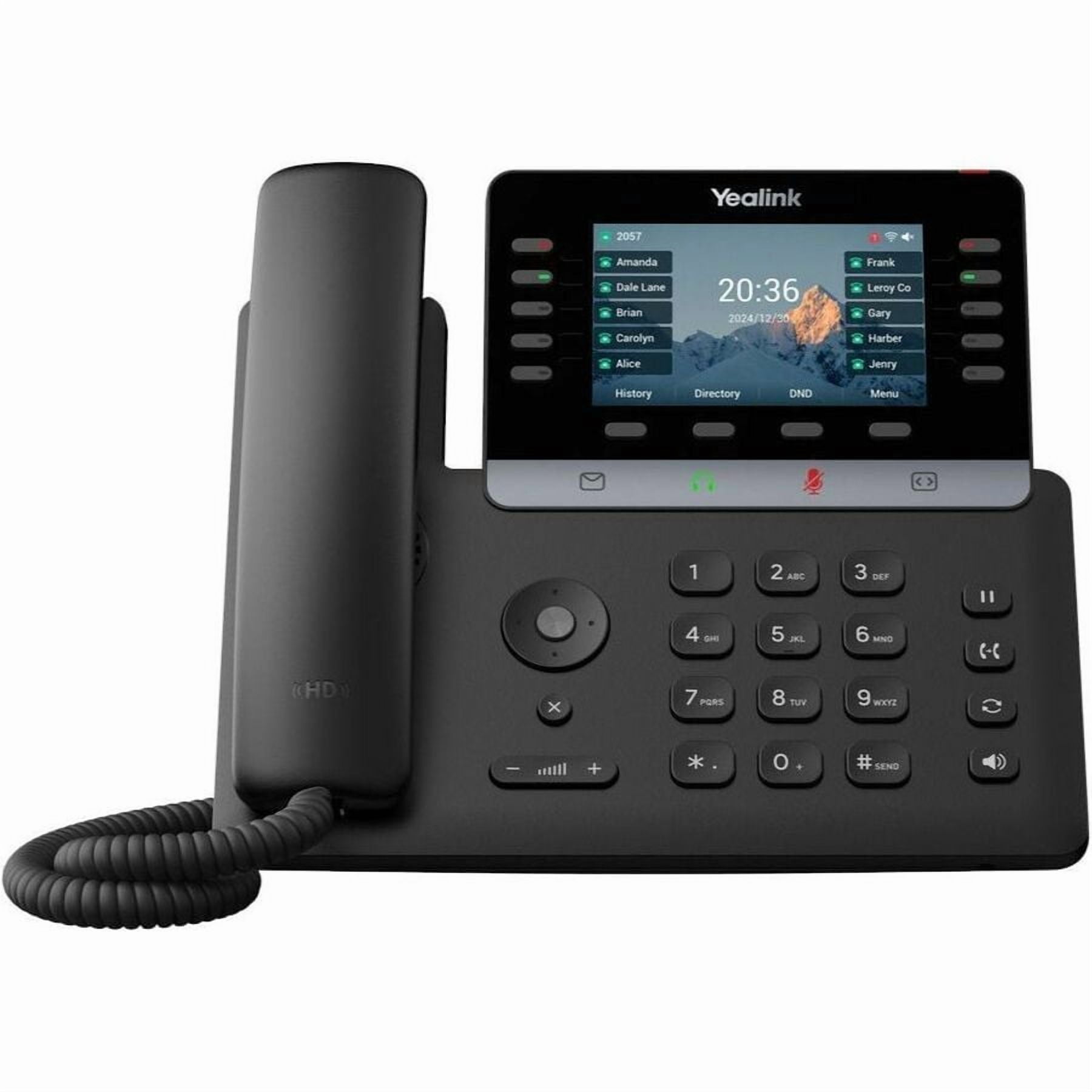 Yealink T74W IP Phone, Corded, Corded/Cordless, Bluetooth, Wi-Fi, 10 Multiple Conferencing, Wall Mountable, Black