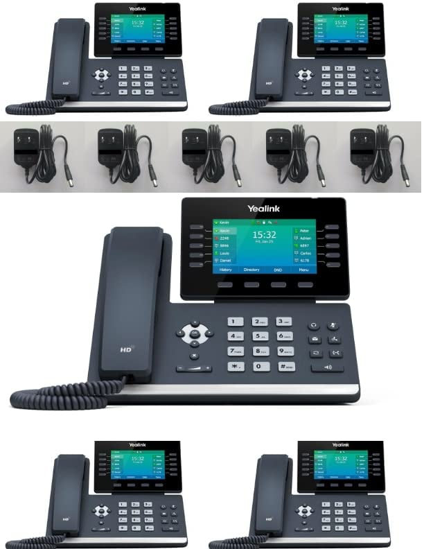 Yealink T54W IP Phone [5 Pack] - Power Adapters Included - Walmart.com