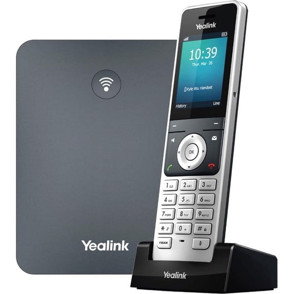 Yealink W76P IP Cordless Phone and Corded base station - Silver, Classic Gray
