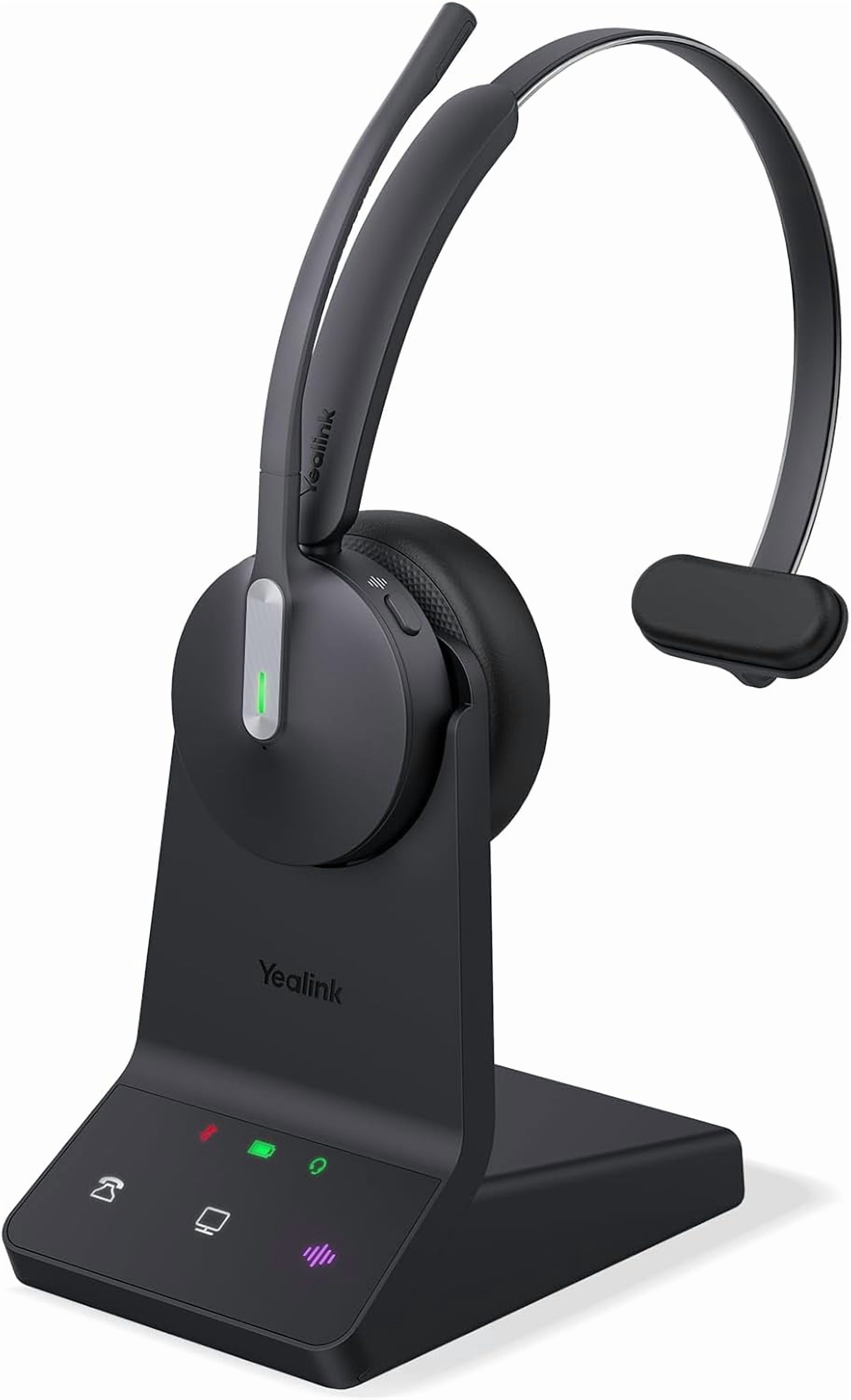 Yealink 1208672 WH64 Mono UC Wireless Headset, DECT & Bluetooth, Phone Headset,26h Talking, Office Work, Cell Phone Headset