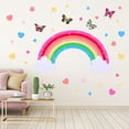 thumbnail image 1 of Yeaqee Rainbow Wall Decals Removable Star Butterfly Heart Wall Sticker Watercolor Star Rainbow Wall Sticker Vinyl Girls Room Decorations for Nursery Baby Kids Girl Teen Bedroom, 1 of 7