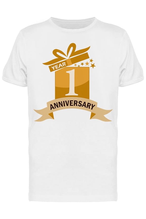 Year 1 Anniversary Present Tee Men's -Image by Shutterstock
