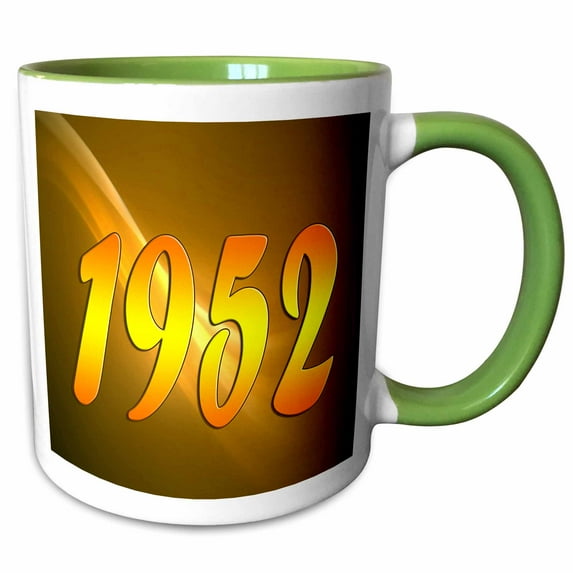 3drose, Year 1952, 11oz Two-tone Green Mug