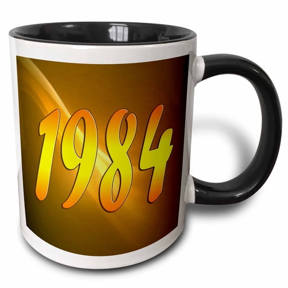 3drose, Year 1984, 15oz Two-tone Black Mug