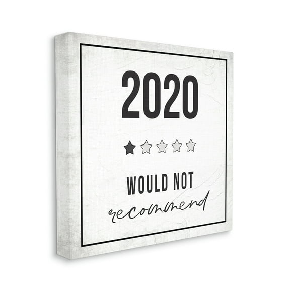 Year 2020 Start Rating Pop Culture Humor Typography Gallery-Wrapped Canvas Print Wall Art, 17x17