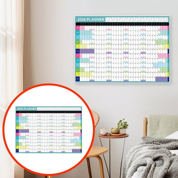 Own the Year 2026 GIANT Wall Calendar Large Wall Calendar Undated 20.7"*29.2" Full Year Dry Erase Large Planner, January '26 to December '26 Yearly & Monthly Wall Calendar, Big Erasable Planner