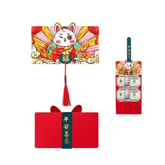 Year Fold Red Envelope Personalized Red Envelope Chinese Year Blessing Red Envelope