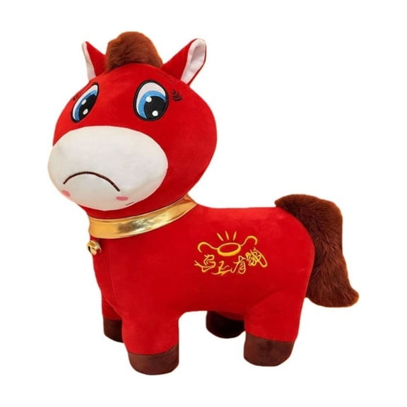 Year of the Horse 2026 Decorations, Horse Stuffed Animal, Horse Plush Toys with Golden Embroidery Lunar, Soft Stuffed Animal Pillow Dolls, Plushies Doll Collectibles Gifts for Kids & Adults