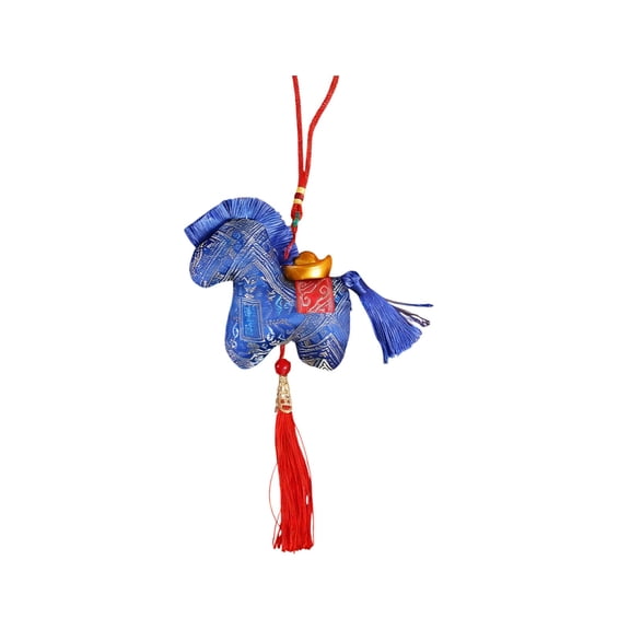 Year of The Horse 2026 Hanging Decoration Horse Plush Ornaments Zodiac Mascot for Chinese New Year Blessing Souvenir Home Car Window Hanging Pendant Decors