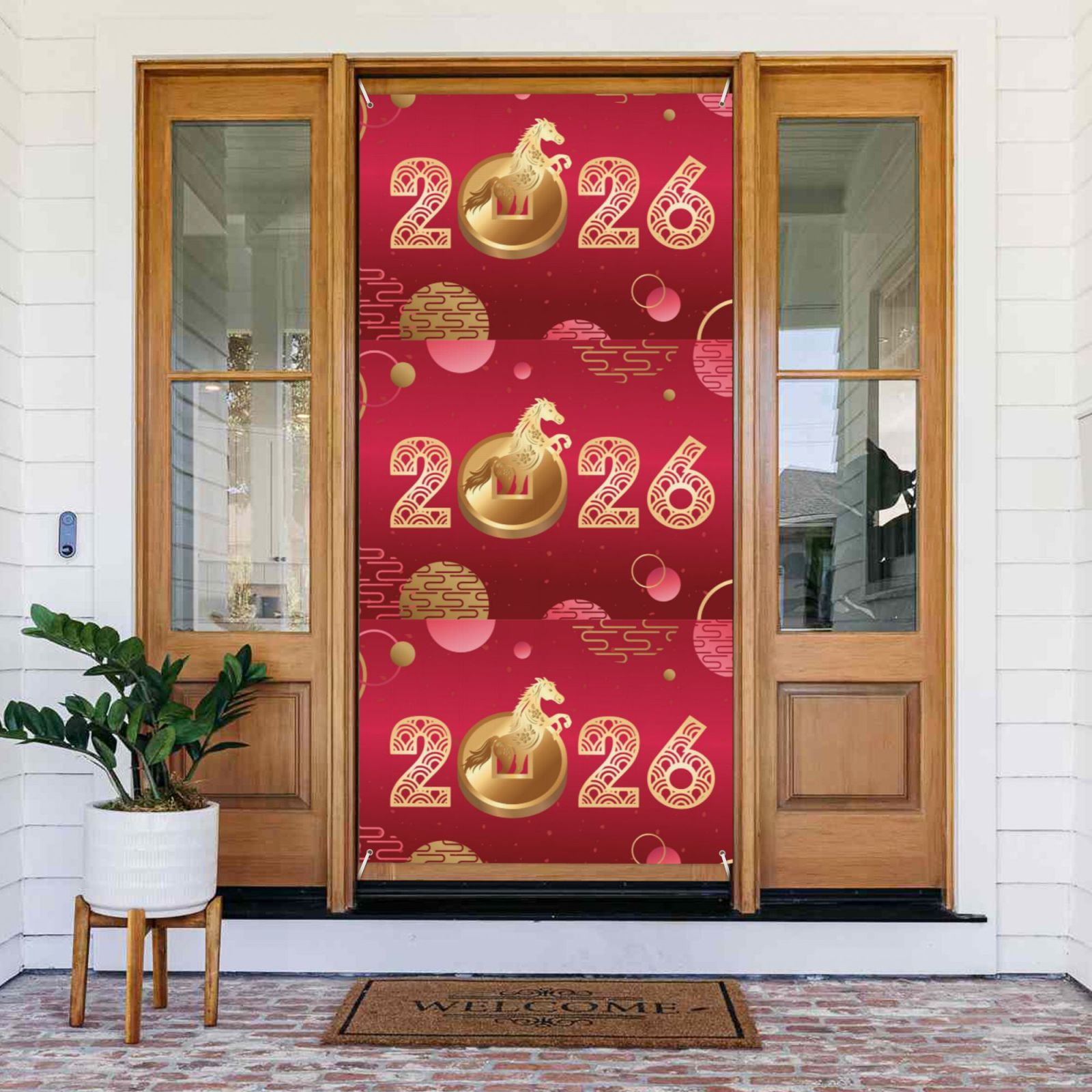 Year Of The Horse 2026 Happy Chinese New Year Door Cover Decoration ...