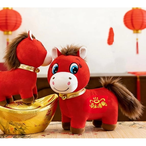 Year Of the Horse 2026 Stuffed Plush Smiling Horse Luxury Plush 7.87 In Super Soft & Huggable Funny Horse Stuffed Toy Summer Plush Gifts for Best Friend