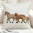 thumbnail image 1 of Year Of The Horse Funny Print Linen Pillow Cover, 45x45cm Square Decorative Pillow Case for Sofa Couch Living Room Home Decor, Farmhouse Accent Cushion Cover, 1 of 8