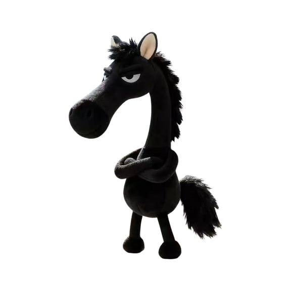 Year of The Horse Mascot, New Year Good Luck Gift 2026, Horse Guardians, Small Charm Symbolizing Strength, Courage, Balance, and Moving Forward, Cute Design Emotional Support(Black)