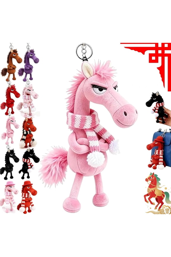 Year of The Horse Lucky Mascot - New Year Good Luck Gift 2026, Lucky Horse Guardians Soft Horses Plush Pendant - Courage Strength for Backpack Purse and Bag