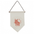 thumbnail image 1 of Year Of Ox Animal China Zodiac Red Canvas Flag Hanging Wall Art Decor Banner, 1 of 3