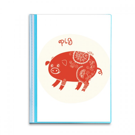 Year Of Pig Animal China Zodiac Red Book Sheet Protectors Portfolio Binder Folder