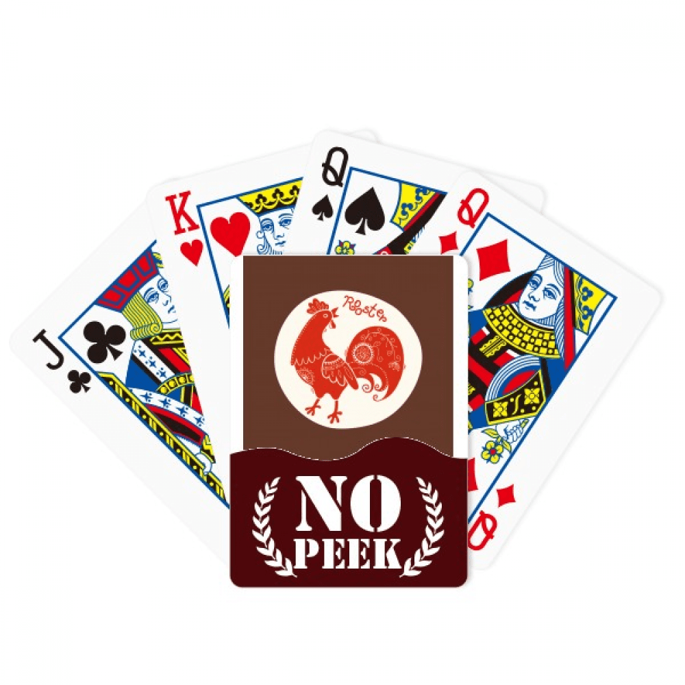 Year Of Rooster Animal China Zodiac Red Peek Poker Playing Card Private Game