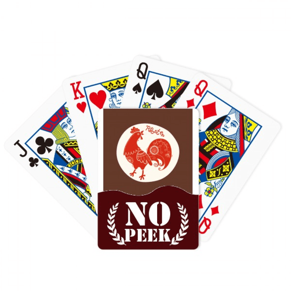 Year Of Rooster Animal China Zodiac Red Peek Poker Playing Card Private Game