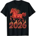 thumbnail image 1 of Year Of The Fire Horse 2026 Chinese Zodiac Rearing Horse T-Shirt Unisex Full Size S-5XL, 1 of 4