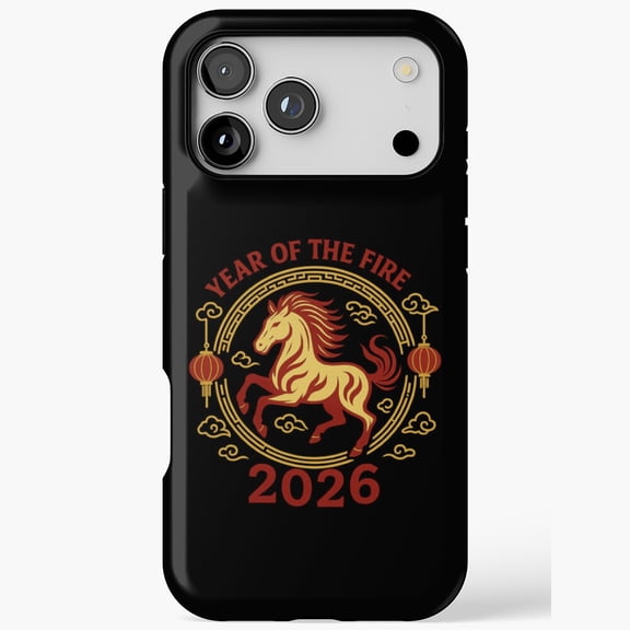 Year Of The Fire Horse 2026 Design iPhone Case 17 16 15 14 13 12 11 Pro Max