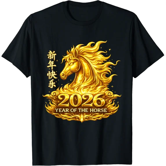 Year Of The Horse 2026 Lunar Chinese New Year 2026 Horse T-Shirt V1 All ...
