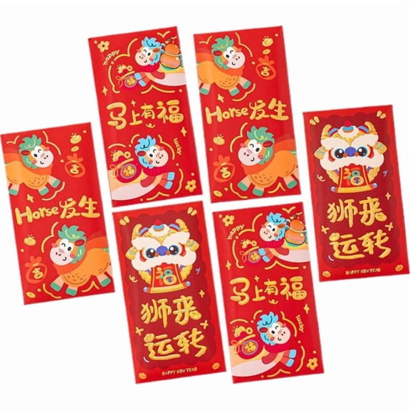 Year Of The Horse Creative Personalized Red Envelope With Gold Foil Stamping For Chinese New Year And Festive Gifting