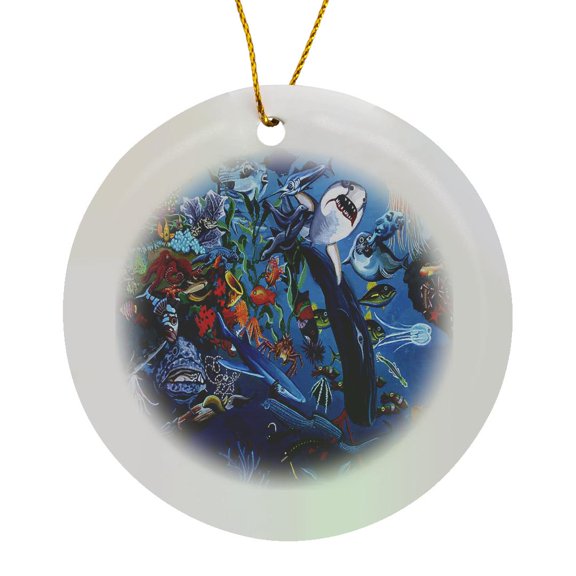 3drose, Year of the Oceans, Circle Porcelain Ornament