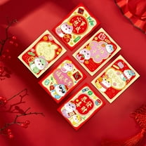 Year Of The Snake Spring Festival Red Envelope 2025 Chinese Money Lunar New Year Zodiac Red Packet Year of The Snake Red Envelopes Paper 6Pcs