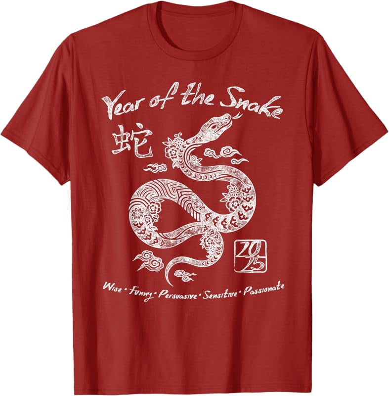 Year Of The Snake Traits Chinese Zodiac Lunar New Year 2025 TShirt