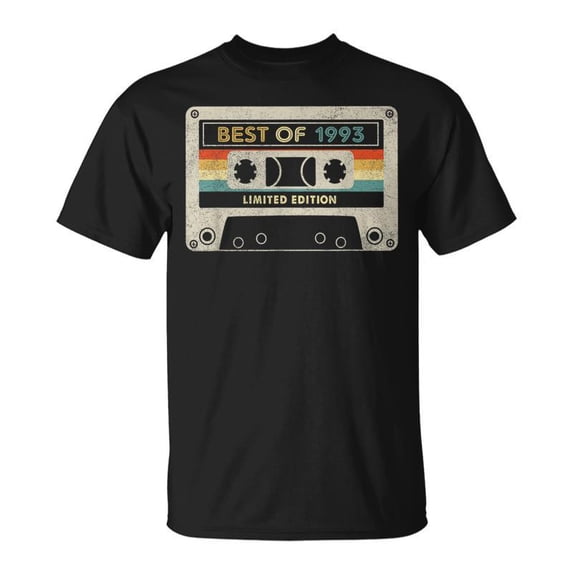 Year Old Best Of 1993 Th Birthday Gifts Cassette Tape Men Women Tshirt Graphic Print Unise