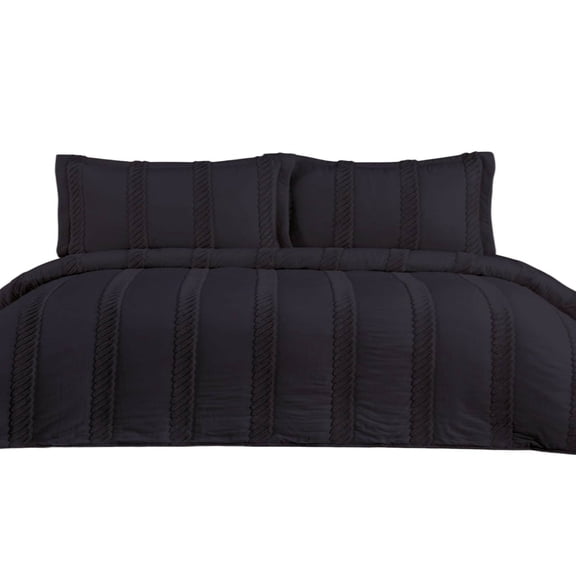 Year-Round Comfort, Krinkle Queen 3-Piece Queen Bedding Set - Textured Bedspread + Pillowcases