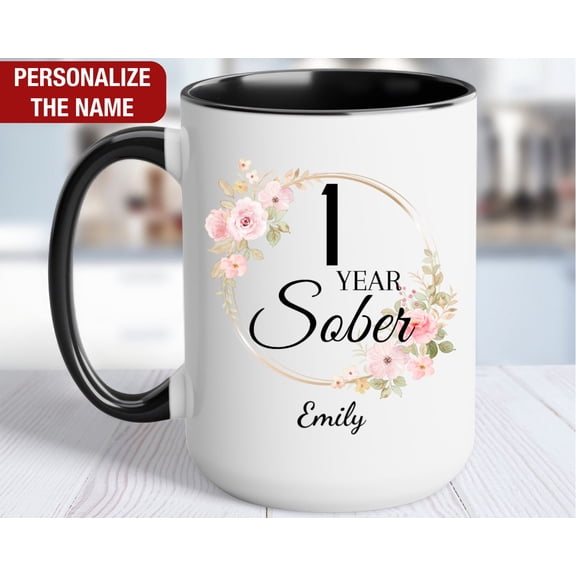 Year Sober Personalized Gift for Her Year Sobriety Anniversary Gift Year Clean and Sober C