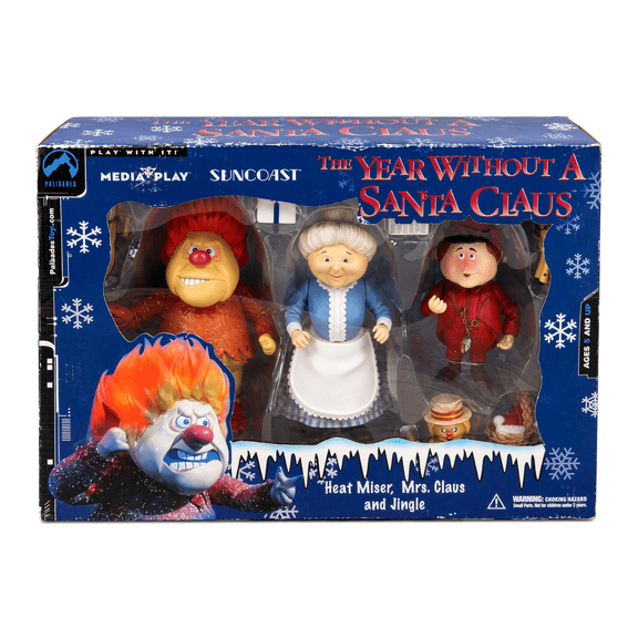The Year Without a Santa Claus Christmas Statue Toys, Heat Miser Mrs Claus Jingle Elf Articulated Dolls, Nostalgic 1974 Movie Xmas Stocking Stuffer Gift