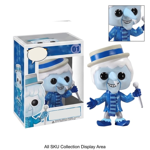 The Year Without Santa Claus Snow Miser Glitter Pop Vinyl Figure, Winter Spirit Decor Statue, Year-Round Shelf Display , Collectible for Gifting, Display, and Holiday