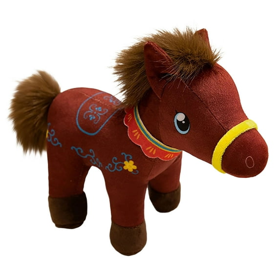 Year of The Horse Plush Chinese New Year Decorations, Brown Horse Stuffed Animal Gifts