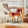 thumbnail image 1 of Year of the Horse Acrylic Ornament, 2D Rotatable Red Horse Coin Desktop Decoration for Wealth Vigour Success, Spring Festival Table Office Home Decor, 1 of 6