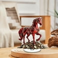 thumbnail image 1 of Year of the Horse Acrylic Ornament, 2D Rotatable Red Horse Coin Desktop Decoration for Wealth Vigour Success, Spring Festival Table Office Home Decor, 1 of 6