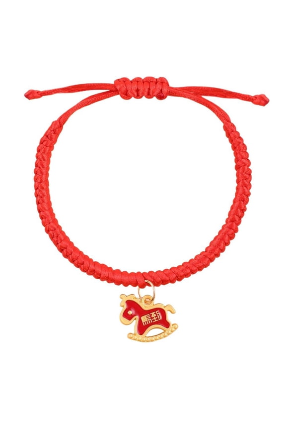Year of the Horse Bracelets - 2026 Chinese New Year Red String Adjustable Braided , Lunar Gifts for Women, Men, Equestrian & Horse Lovers