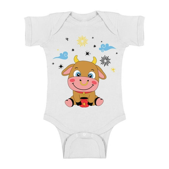 Year of the Ox Bodysuit Happy Chinese New Year 2021 - Romper 12m 18 Month 1 Year Old Baby Girl Boy