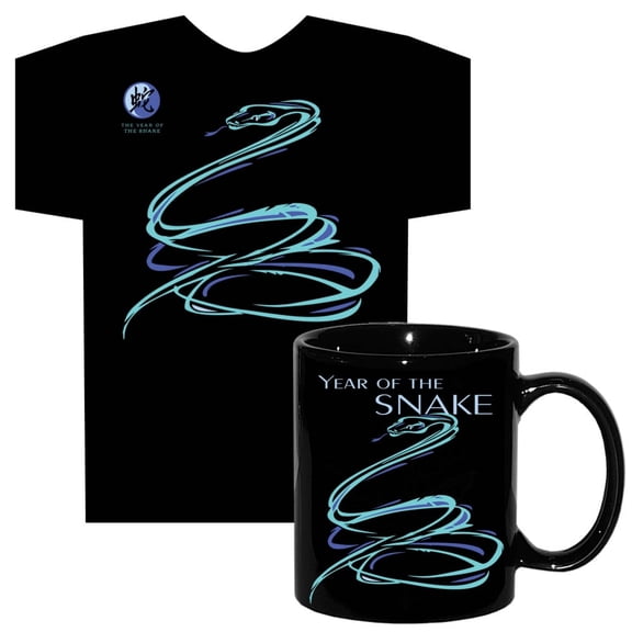 Year of the Snake Asian Oriental Chinese Zodiac Horoscope XL Adult T-Shirt and Mug Set